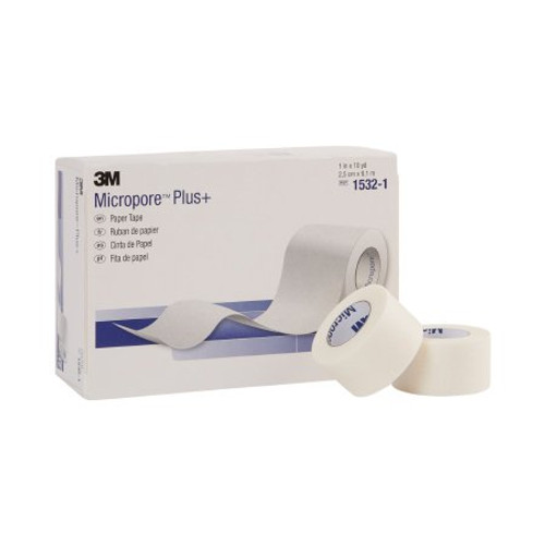 Medical Tape 3M Micropore Paper Tape Plus High Adhesion Paper 1 Inch X 10 Yard White NonSterile 1532-1