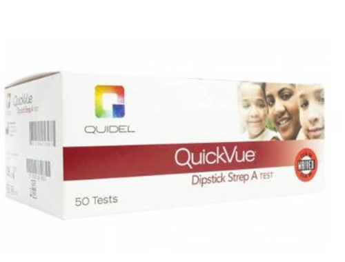 Rapid Test Kit QuickVue Infectious Disease Immunoassay Strep A Test Throat / Tonsil Saliva Sample 50 Tests 20108