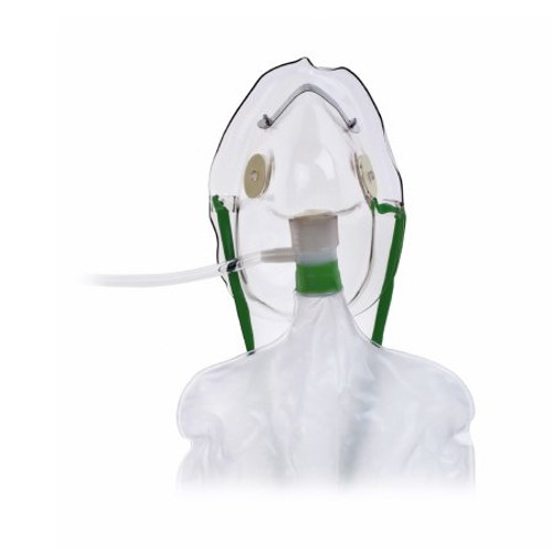 NonRebreather Oxygen Mask Elongated Style Adult One Size Fits Most Adjustable Head Strap / Nose Clip 1060