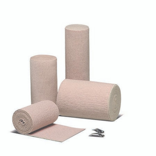 Compression Bandage Econo-Wrap 4 Inch X 4-1/2 Yard Standard Compression Clip Detached Closure Tan NonSterile 33400000