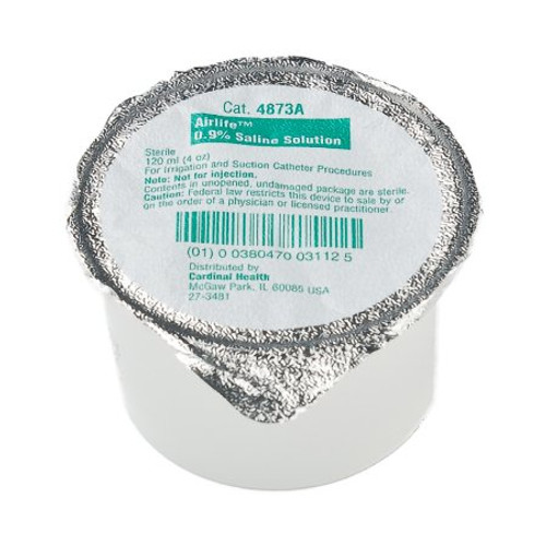 AirLife Suctioning Solution Sterile Sodium Chloride 0.9% Solution Foil-Lidded Cup 120 mL 4873A