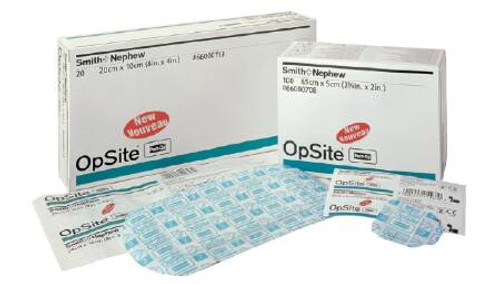 Transparent Film Dressing with Pad OpSite Post Op Rectangle 4 X 4-3/4 Inch 3 Tab Delivery Without Label Sterile 66000710