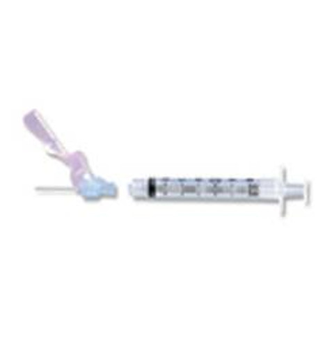 Syringe with Hypodermic Needle Eclipse 10 mL 22 Gauge 1-1/2 Inch Detachable Needle Hinged Safety Needle 305786