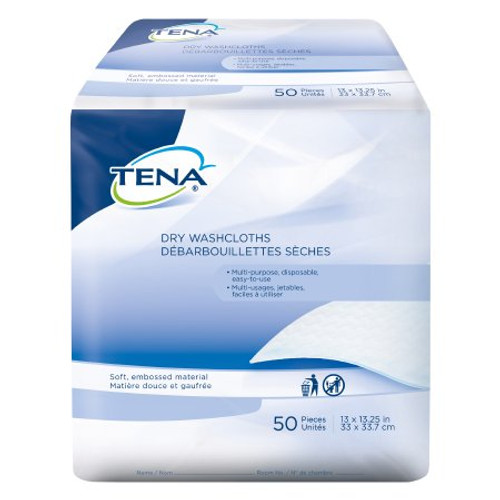 Washcloth TENA Dry 13 X 13-1/4 Inch White Disposable 74500