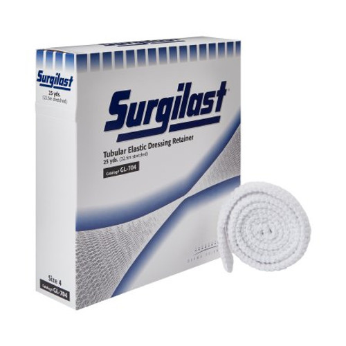 Elastic Net Retainer Dressing Surgilast Tubular Elastic 25 Yard Size 4 White Large Hand / Arm / Leg / Foot NonSterile GL704