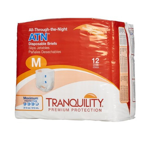 Unisex Adult Incontinence Brief Tranquility ATN Medium Disposable Heavy Absorbency 2185