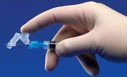 Syringe with Hypodermic Needle Magellan 3 mL 20 Gauge 1-1/2 Inch Attached Needle Sliding Safety Needle 8881833015