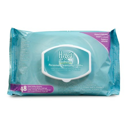 Flushable Personal Wipe Hygea Soft Pack Aloe / Vitamin E Scented 48 Count A500F48