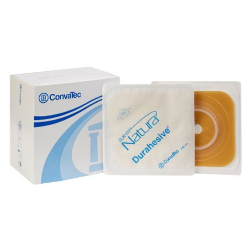 Ostomy Barrier Sur-Fit Natura Trim to Fit Extended Wear Durahesive Without Tape 45 mm Flange Hydrocolloid 1 to 1-1/4 Inch Opening 4 X 4 Inch 413155