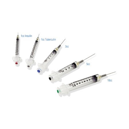 Syringe with Hypodermic Needle VanishPoint 10 mL 21 Gauge 1 Inch Attached Needle Retractable Needle 11051