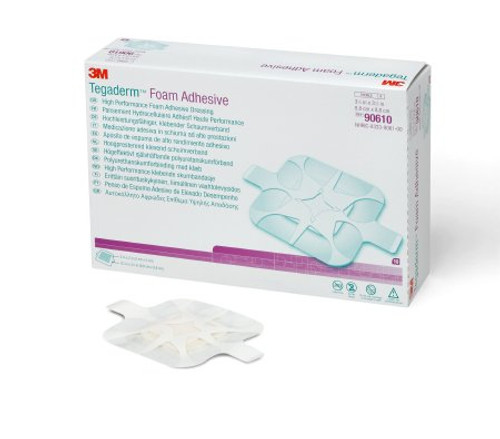 Foam Dressing 3M Tegaderm High Performance 3-1/2 X 3-1/2 Inch Square Adhesive with Border Sterile 90610