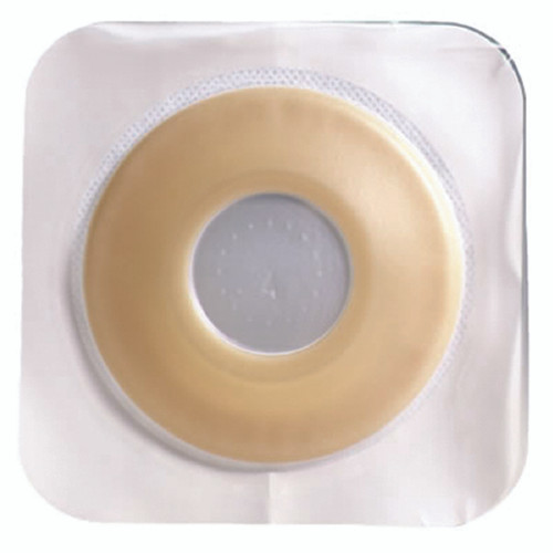 Ostomy Barrier Sur-Fit Natura Pre-Cut Extended Wear Durahesive White Tape 57 mm Flange Sur-Fit Natura System Hydrocolloid 1-3/4 Inch Opening 5 X 5 Inch 413187