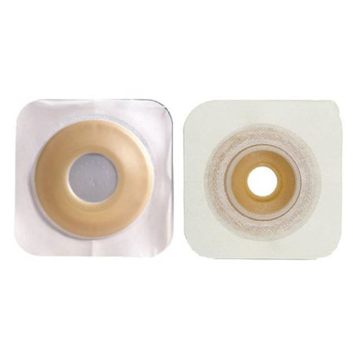 Ostomy Barrier Sur-Fit Natura Pre-Cut Extended Wear Durahesive White Tape 57 mm Flange Sur-Fit Natura System Hydrocolloid 1-1/2 Inch Opening 5 X 5 Inch 413185 Box/10