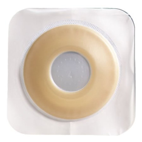 Ostomy Barrier Sur-Fit Natura Pre-Cut Extended Wear Durahesive White Tape 57 mm Flange Sur-Fit Natura System Hydrocolloid 1-5/8 Inch Opening 5 X 5 Inch 413186 Box/10