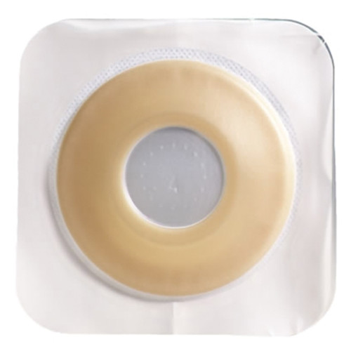 Ostomy Barrier Sur-Fit Natura Pre-Cut Extended Wear Durahesive White Tape 45 mm Flange SUR-FIT Natura System Hydrocolloid 1/2 Inch Opening 4-1/2 X 4-1/2 Inch 413177 Box/10