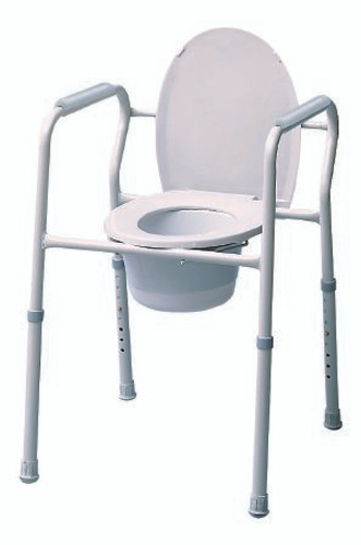 3-in-1 Commode Chair Graham-Field Fixed Arm Steel Frame Back Bar 14 Inch Seat Width 7103A-4