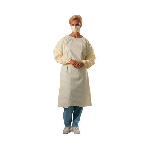 Protective Procedure Gown Halyard One Size Fits Most Yellow NonSterile Disposable 69124 Case/10