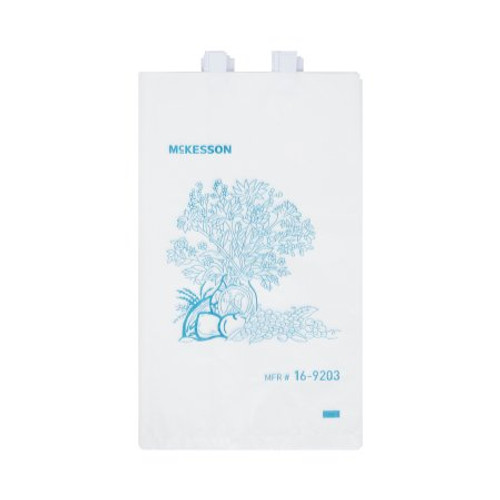 Bedside Bag McKesson 7 X 11.5 Inch White / Blue Floral Print Polyethylene 16-9203