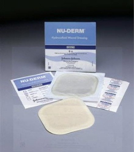 Hydrocolloid Dressing Nu-Derm Border 2 X 2 Inch Square Sterile HCB102