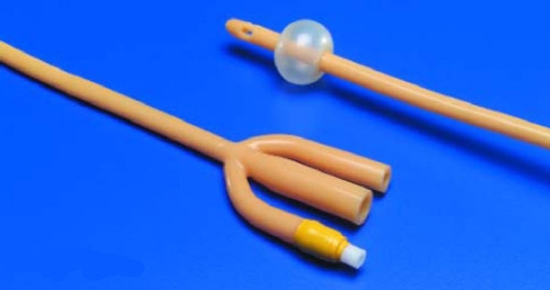 Foley Catheter Dover 3-Way Standard Tip 5 cc Balloon 22 Fr. Silicone Elastomer Coated Latex 8887688227
