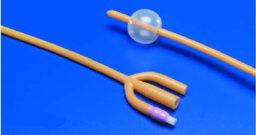 Foley Catheter Dover 3-Way Standard Tip 30 cc Balloon 22 Fr. Silicone Elastomer Coated Latex 8887689225