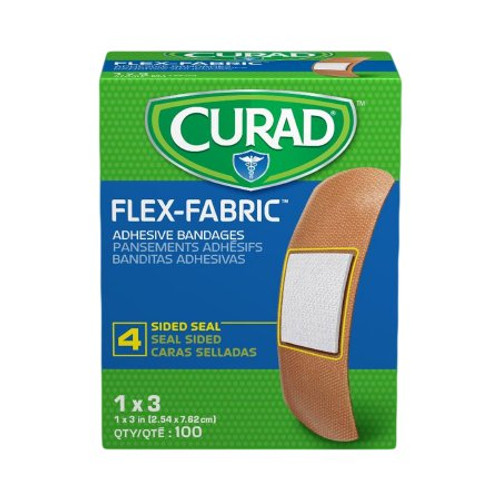 Adhesive Strip Comfort Cloth 1 X 3 Inch Fabric Rectangle Tan Sterile NON25660