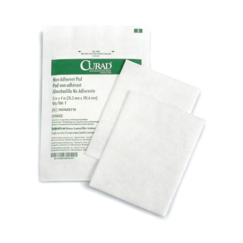 Non-Adherent Dressing Curad Cotton / Polyester 3 X 4 Inch Sterile NON25710