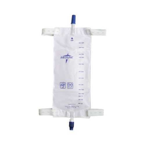 Urinary Leg Bag Medline Anti-Reflux Valve Sterile Fluid Path 950 mL Vinyl DYND12578