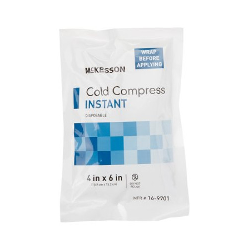 Instant Cold Pack McKesson General Purpose 4 X 6 Inch Plastic / Ammonium Nitrate / Water Disposable 16-9701