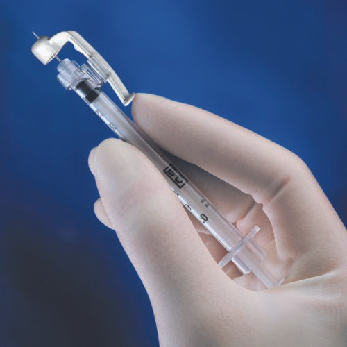 Insulin Syringe with Needle SafetyGlide 0.5 mL 29 Gauge 1/2 Inch Attached Needle Sliding Safety Needle 305932