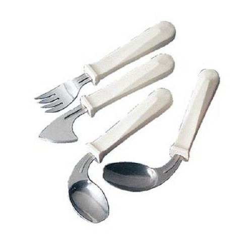 Offset Spoon Easy-Hold Angled / Left Handed White Stainless Steel / Polypropylene 1441 Each/1