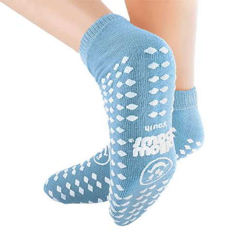 Slipper Socks Pillow Paws Youth Light Blue Ankle High 1094-001