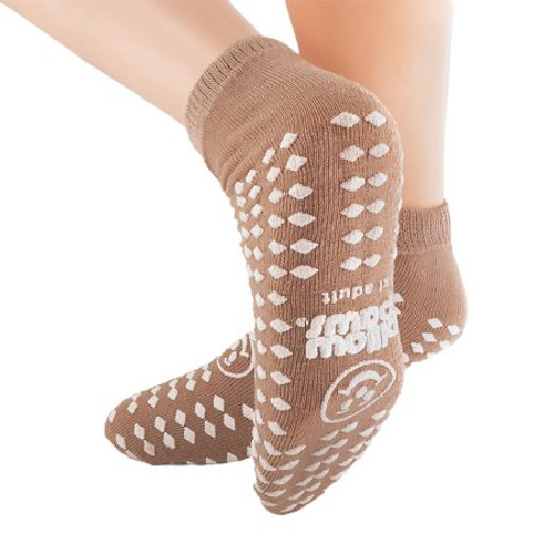 Slipper Socks Pillow Paws X-Large Tan Ankle High 1097-001