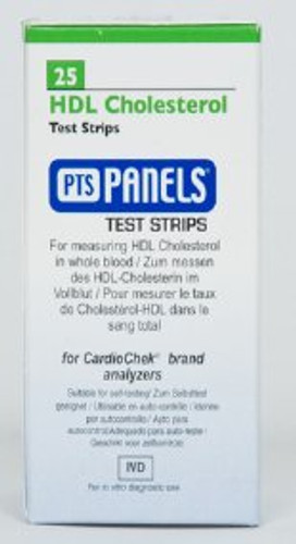 Reagent Test Strip PTS Panels Cardiac / Lipids / General Chemistry High-Density Lipoprotein HDL Cholesterol For Cardiochek PA Analyzer 25 Tests 25 Strips 1714 Box/25