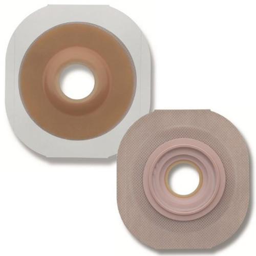 Ostomy Barrier FlexTend Pre-Cut Extended Wear Adhesive Tape 57 mm Flange Red Code System Hydrocolloid 1-1/4 Inch Opening 14906 Box/5