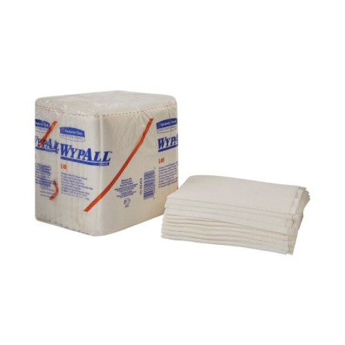 Task Wipe WypAll L40 Light Duty White NonSterile Double Re-Creped 12 X 12-1/2 Inch Disposable 05701