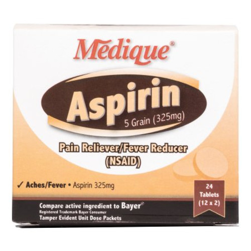 Pain Relief 325 mg Strength Aspirin Tablet 24 per Bottle 11664