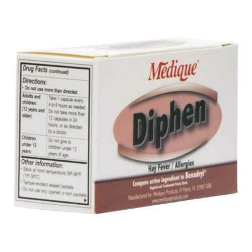 Allergy Relief Diphen 25 mg Strength Caplet 24 per Box 18464