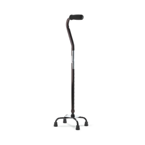 Small Base Quad Cane Aluminum 30 to 39 Inch Height Black MDS86222W