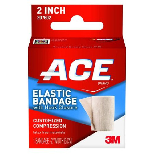 Elastic Bandage 3M ACE 2 Inch X 4.2 Foot Standard Compression Single Hook and Loop Closure Tan NonSterile 207602
