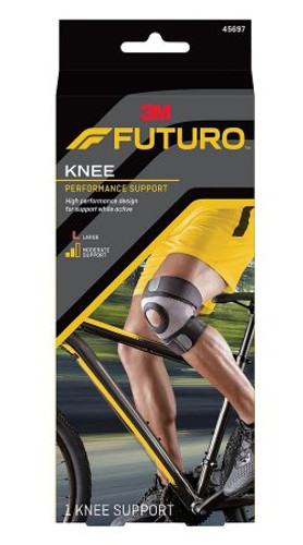 Knee Brace 3M Futuro Sport Moisture Control Large Pull-On / Hook and Loop Strap Closure 17 to 19 Inch Knee Circumference Left or Right Knee 45697ENR