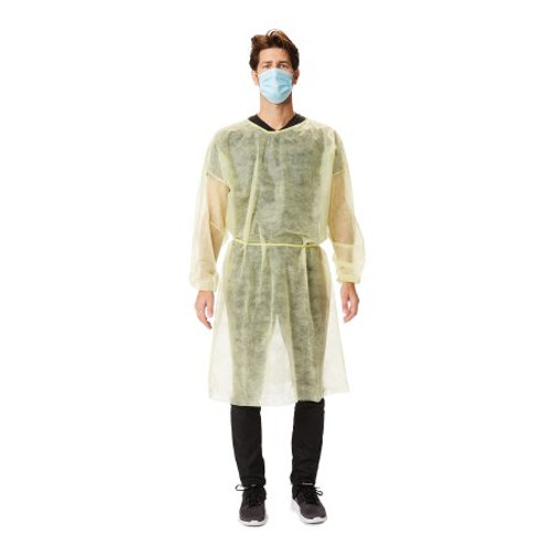 Protective Procedure Gown McKesson X-Large Yellow NonSterile Disposable 16-3825
