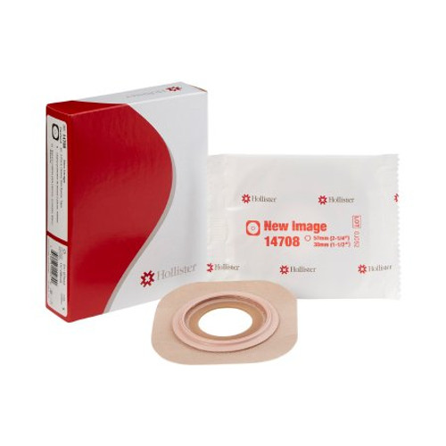 Ostomy Barrier New Image Flextend Pre-Cut Extended Wear Adhesive Tape 57 mm Flange Red Code System Hydrocolloid 1-1/2 Inch Opening 14708 Box/5