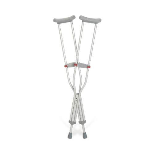 Underarm Crutches Red Dot Aluminum Frame Adult 275 lbs. Weight Capacity Push Button Adjustment G91-214-8