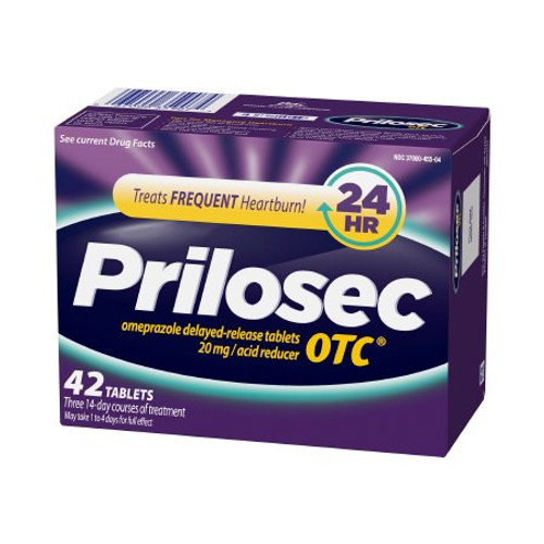 Antacid Prilosec OTC 20 mg Strength Tablet 42 per Box 37000045504 Box/1