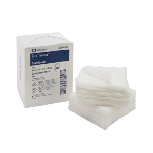 Gauze Sponge Dermacea Cotton 8-Ply 4 X 4 Inch Square NonSterile 441217