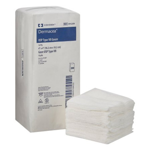 USP Type VII Gauze Sponge Dermacea Cotton 12-Ply 4 X 4 Inch Square NonSterile 441209