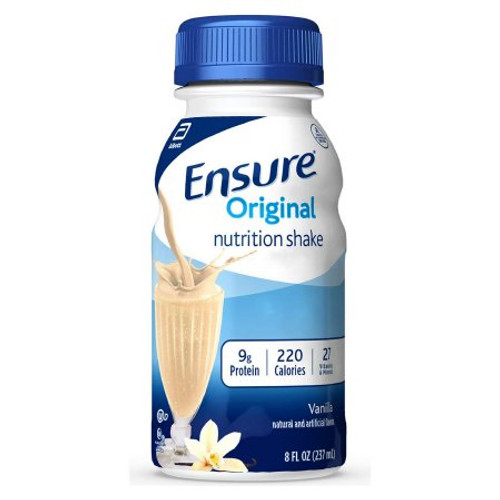 Oral Supplement Ensure Original Therapeutic Nutrition Shake Vanilla Flavor Ready to Use 8 oz. Bottle 58297
