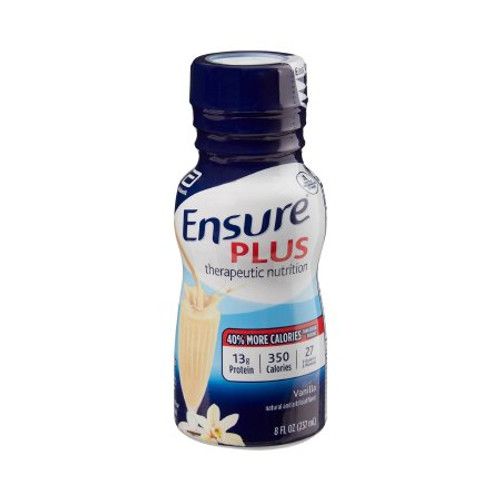 Oral Supplement Ensure Plus Therapeutic Nutrition Vanilla Flavor Ready to Use 8 oz. Bottle 58303