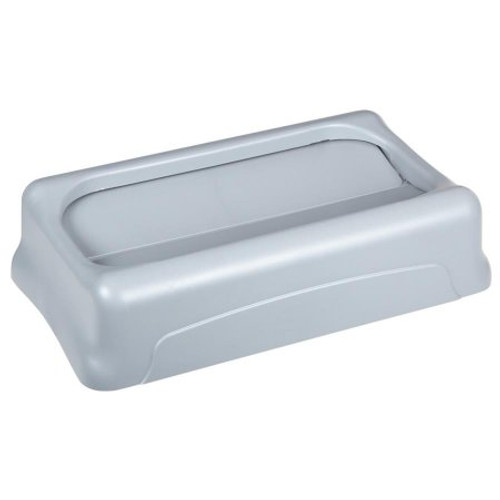 Trash Can Lid Rubbermaid Slim Jim Untouchable Light Gray Square Durable and Crack Resistant FG267360GRAY Each/1